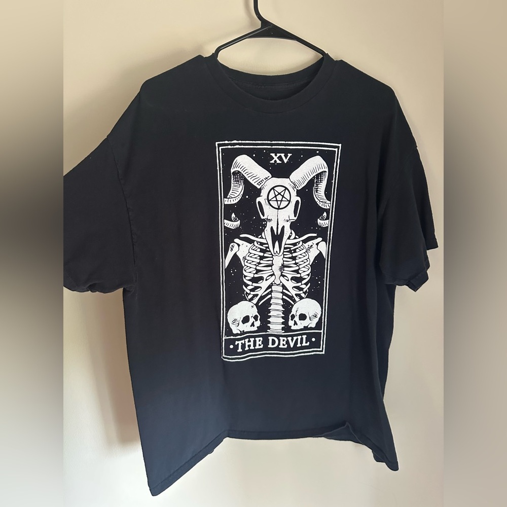 The Devil Tarot Card Mens Black Goth T-Shirt Size XL by Spencers Gifts
